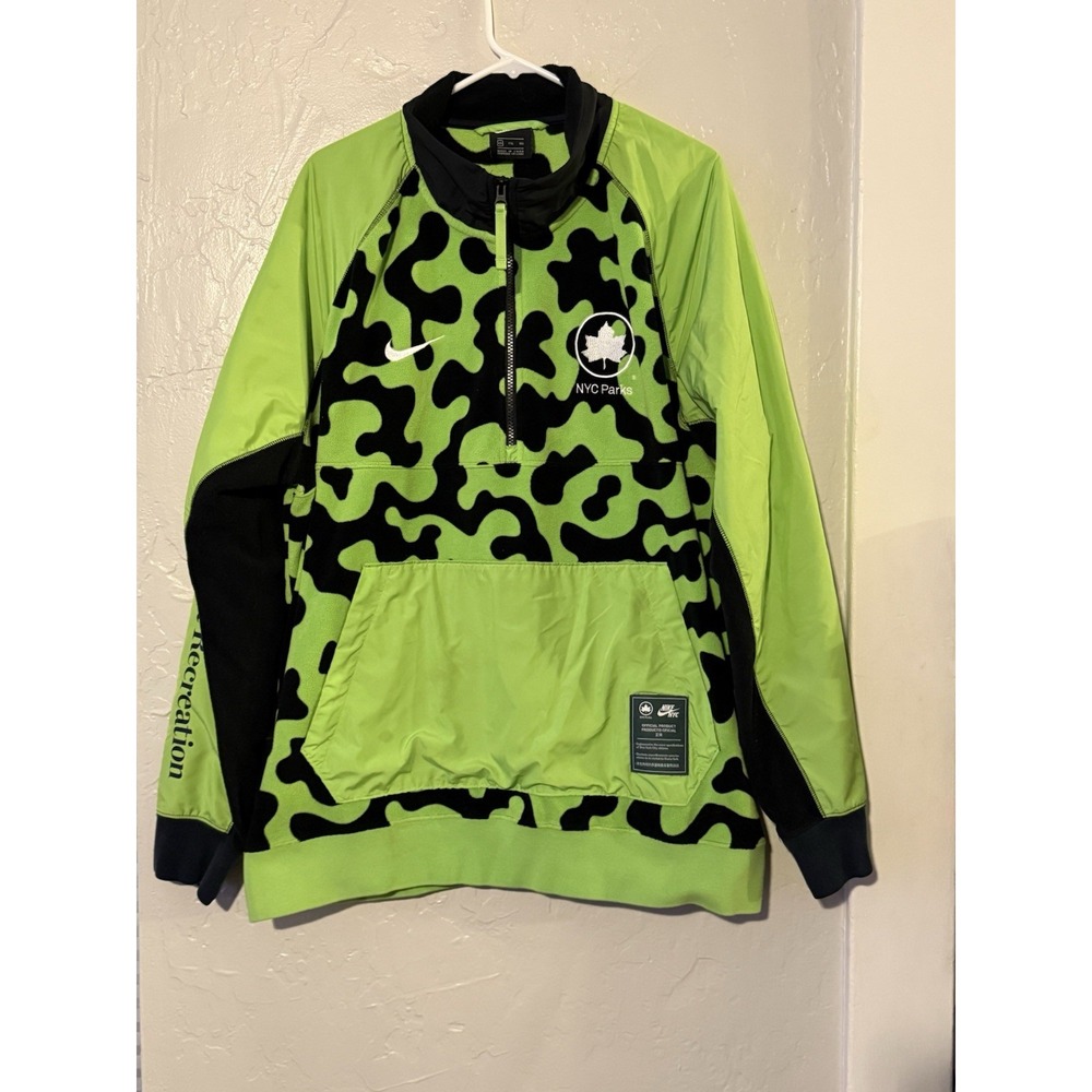 Nike Sportswear NYC Parks Half-Zip Pullover Jacket Green Black XXL